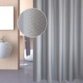 EurCross Grey Waffle Shower Curtain – Waterproof Polyester, 90x180cm