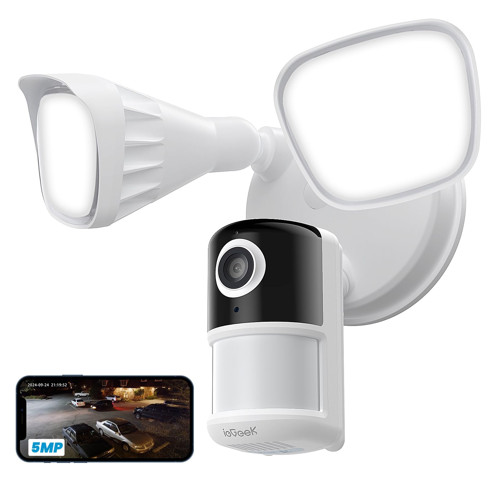 ieGeek 5MP Floodlight Camera | 2600LM Outdoor WiFi Security Camera