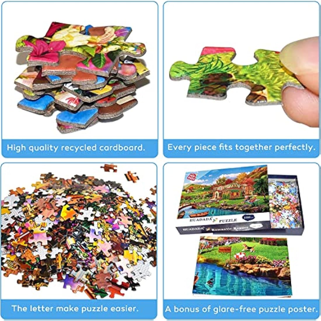 HUADADA Holiday Homes Jigsaw Puzzle - 1000 Piece Recycled Cardboard