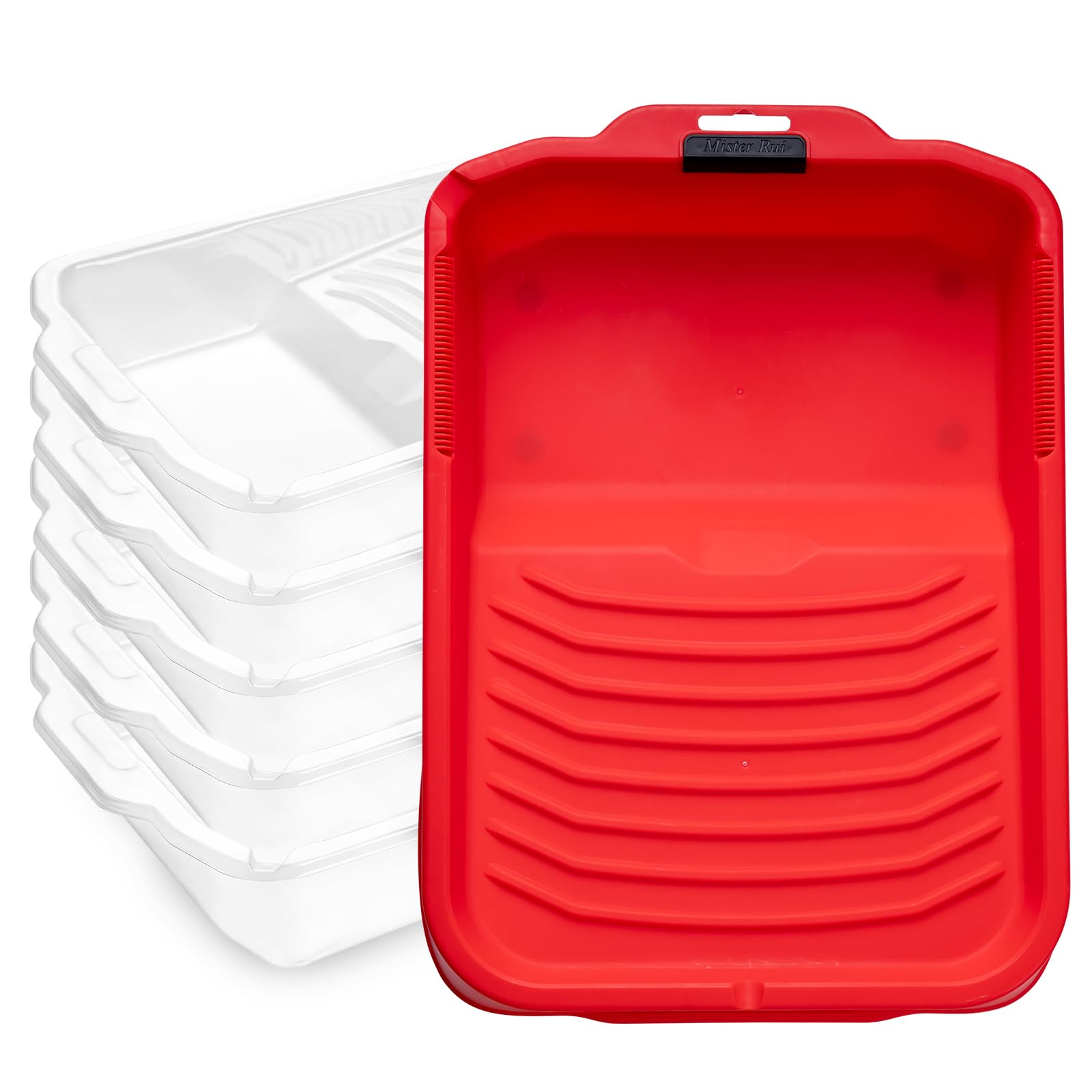 Mister Rui 9-Inch Paint Roller Tray and Liners Set – 6 Pack Bundle