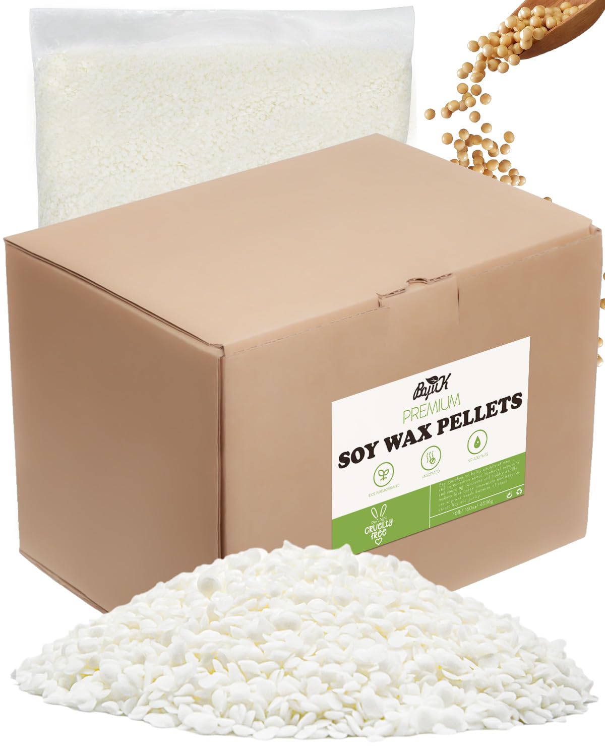 BOYUJK 100% Natural Soy Wax for Candle Making - Organic & Pure (5KG)