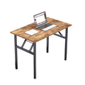 sogesfurniture Folding Table Office Study Writing Desk Computer PC Laptop Table Workstation Dining Gaming Table, No Install Needed, 100x60x75cm - image 1