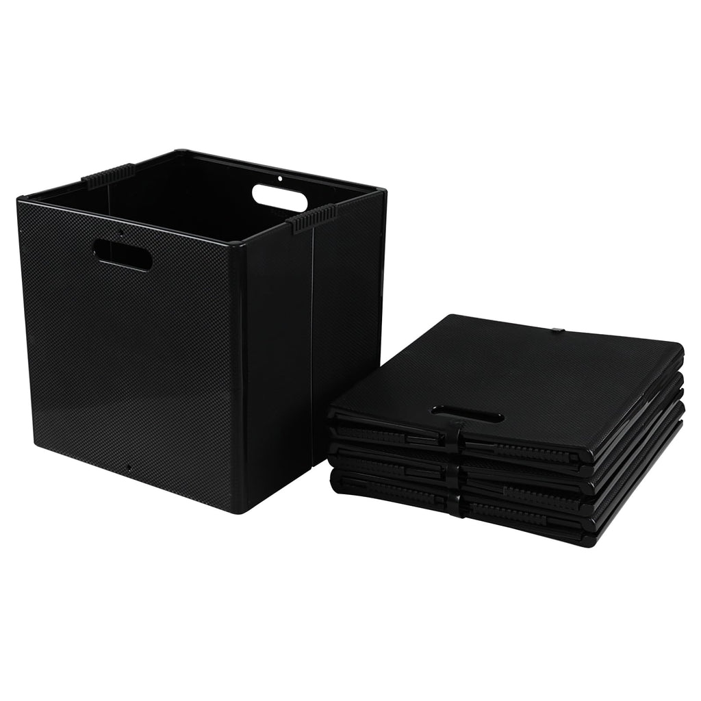 Eudokky 4 Pack Foldable Cube Storage Box, Plastic Storage Cube with Handle - image 4