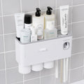 HubiCare Wall Mounted Toothbrush Holder with Automatic Toothpaste Dispenser