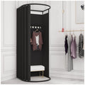 FWTXZTER Portable Changing Room, U-Shape Black Mobile Fitting Room - image 1