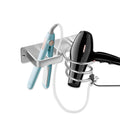 OlBuWa Wall Mounted Hair Dryer & Straightener Holder - Silver Aluminum Rack