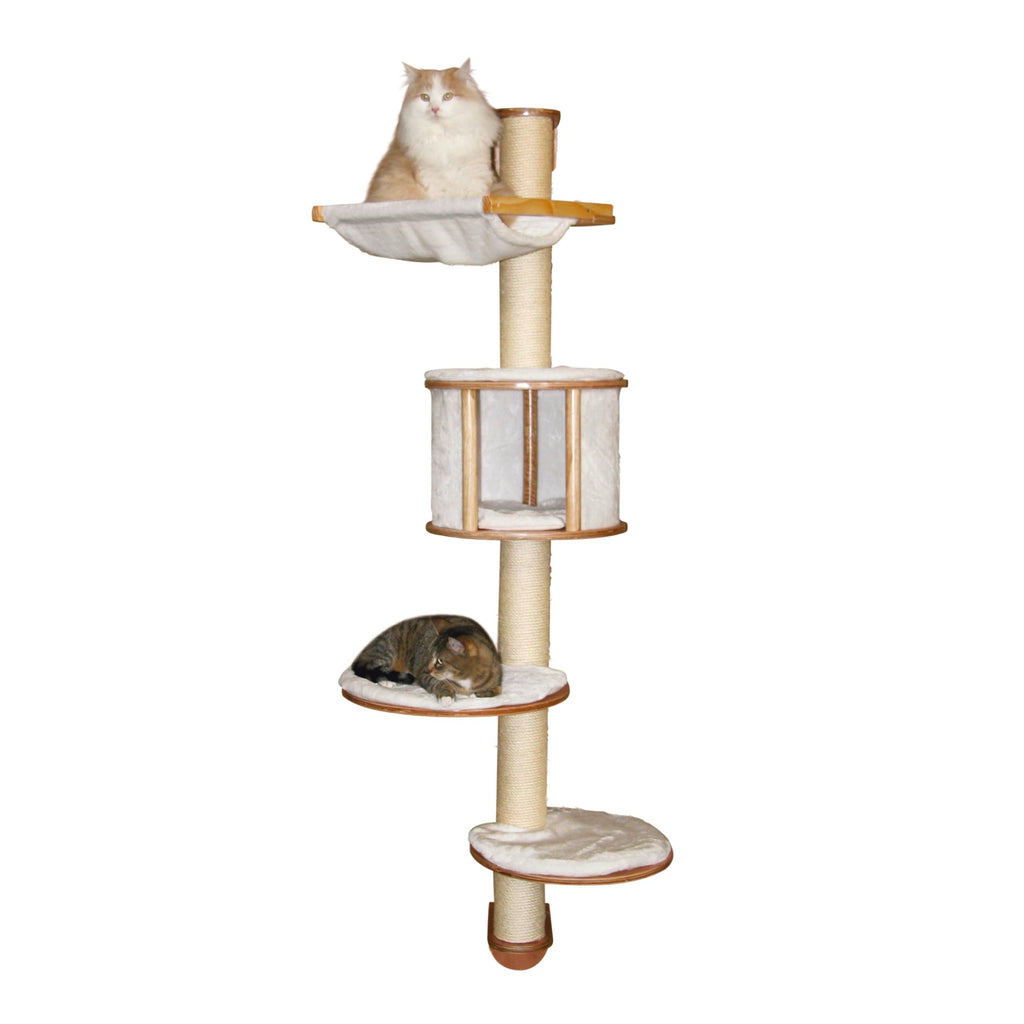 Kerbl Dolomit Wall-Mounted Cat Tree - 168cm Sisal Scratching Post, White