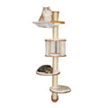 Kerbl Dolomit Wall-Mounted Cat Tree - 168cm Sisal Scratching Post, White
