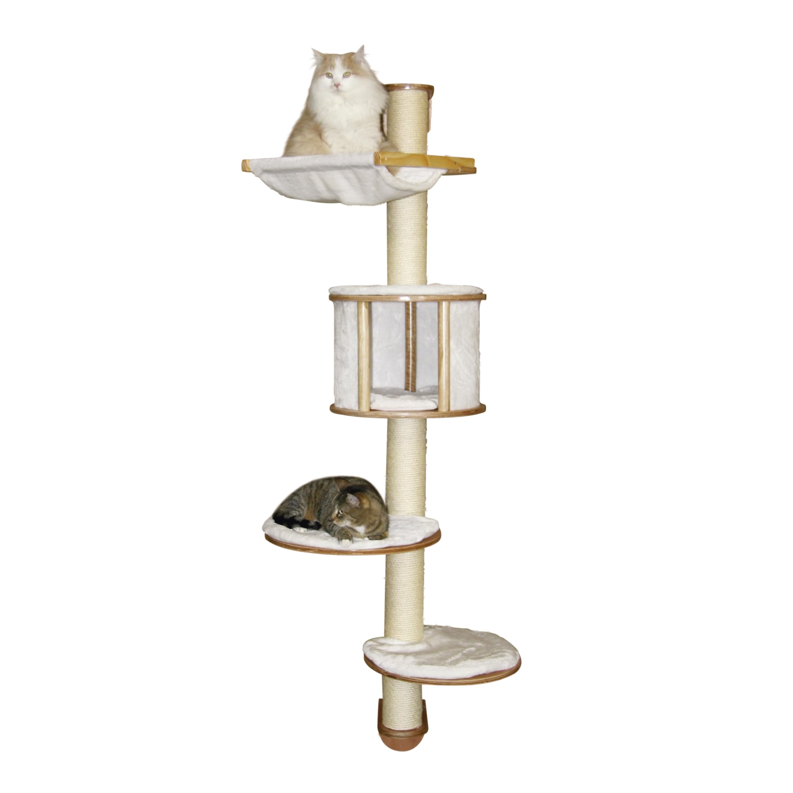 Kerbl Dolomit Wall-Mounted Cat Tree - 168cm Sisal Scratching Post, White