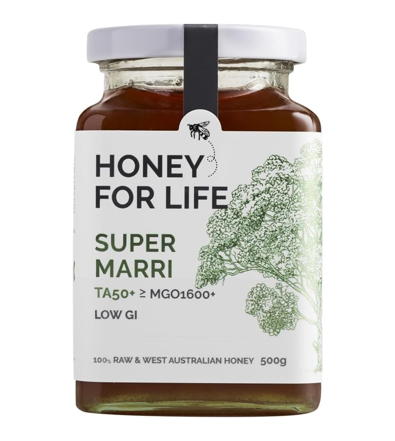 Honey for Life Super Marri TA50+ MGO 1600+ Raw Medical Grade Honey 500g