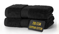 ALSAP Egyptian Cotton Hand Towels - 700 GSM Black Bathroom Set of 2