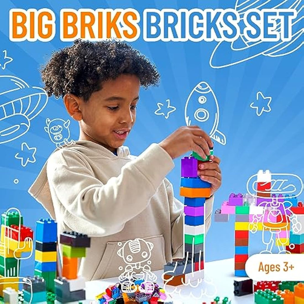 Strictly Briks Big Building Blocks for Toddlers | 204 Piece Rainbow Set