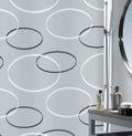 Spirella Anello Textile Shower Curtain - Water Repellent Grey - 180x200cm