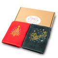 Rosula Studio Christmas Hand Towels – 2 Pack Embroidered Cotton Velour