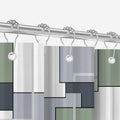 Lerores Sage Green Squares Shower Curtain – Anti-Mould Weighted Hem
