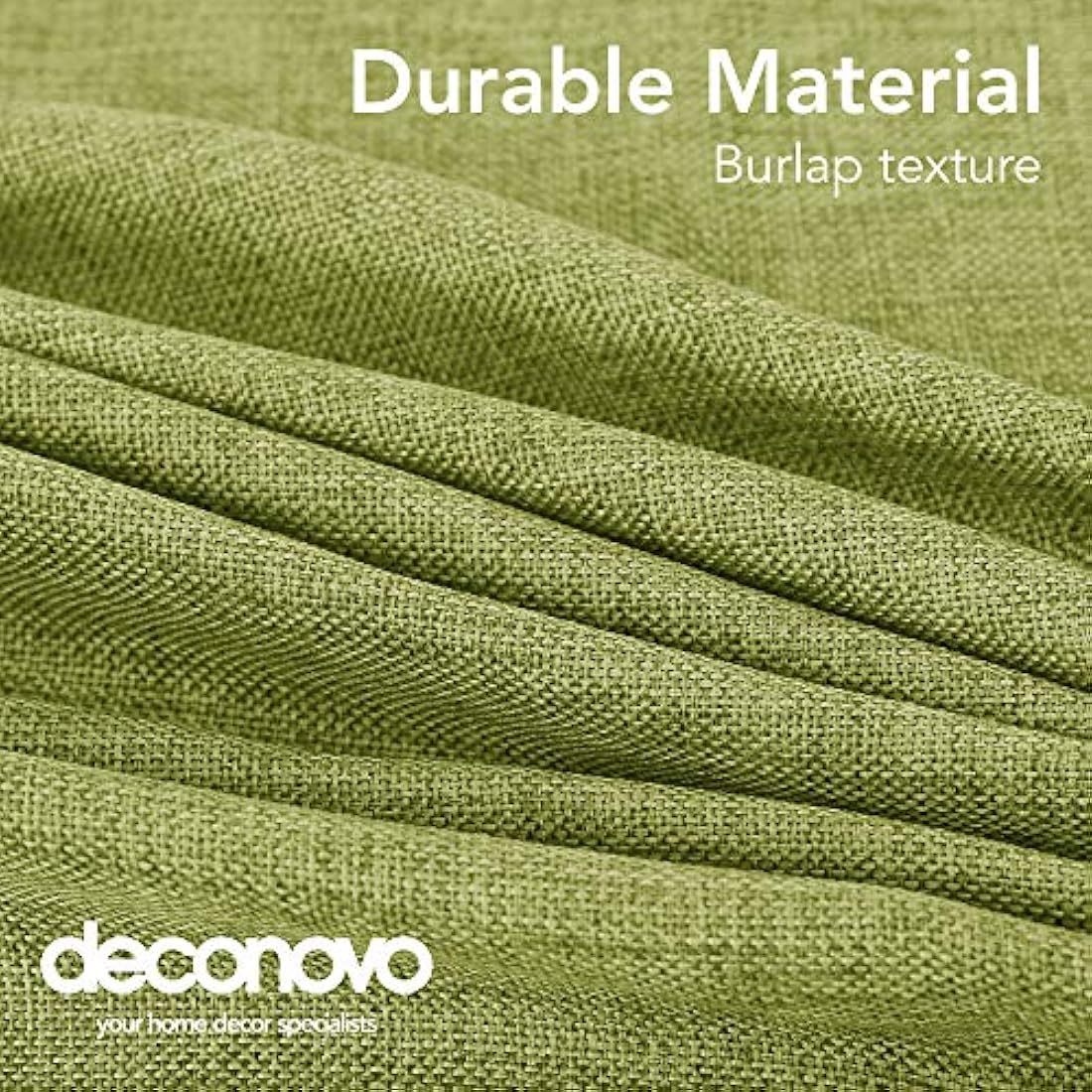 Deconovo Faux Linen Rectangle Tablecloth - Water Resistant Green 54x108in