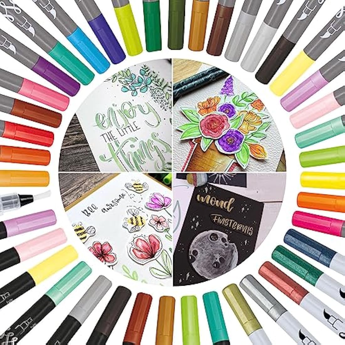 Online 41-Piece Hand Lettering Set – Calligraphy Brush Pens & Pouch
