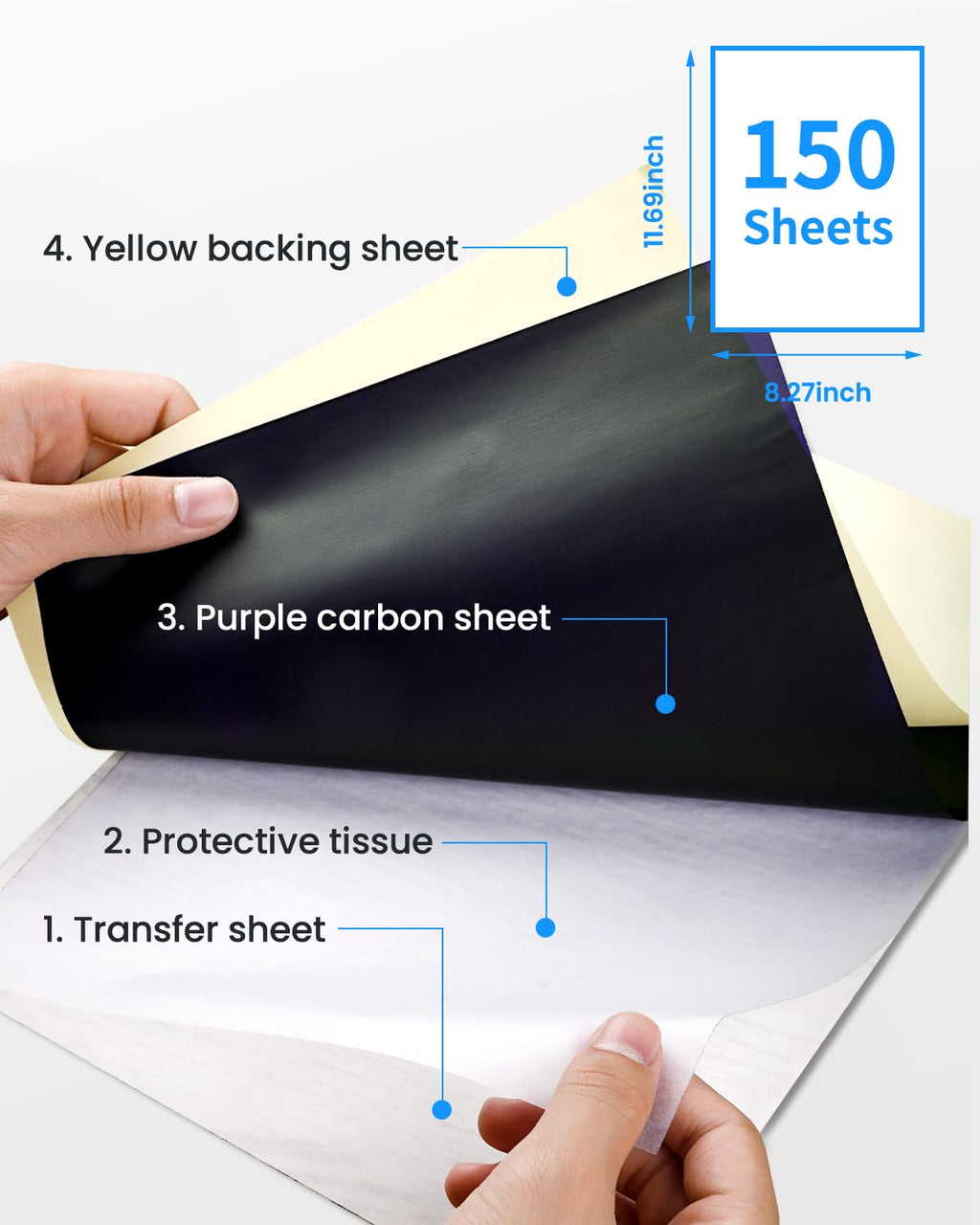 Phomemo Tattoo Transfer Paper | A4 Thermal Stencil Paper | 150 Sheets