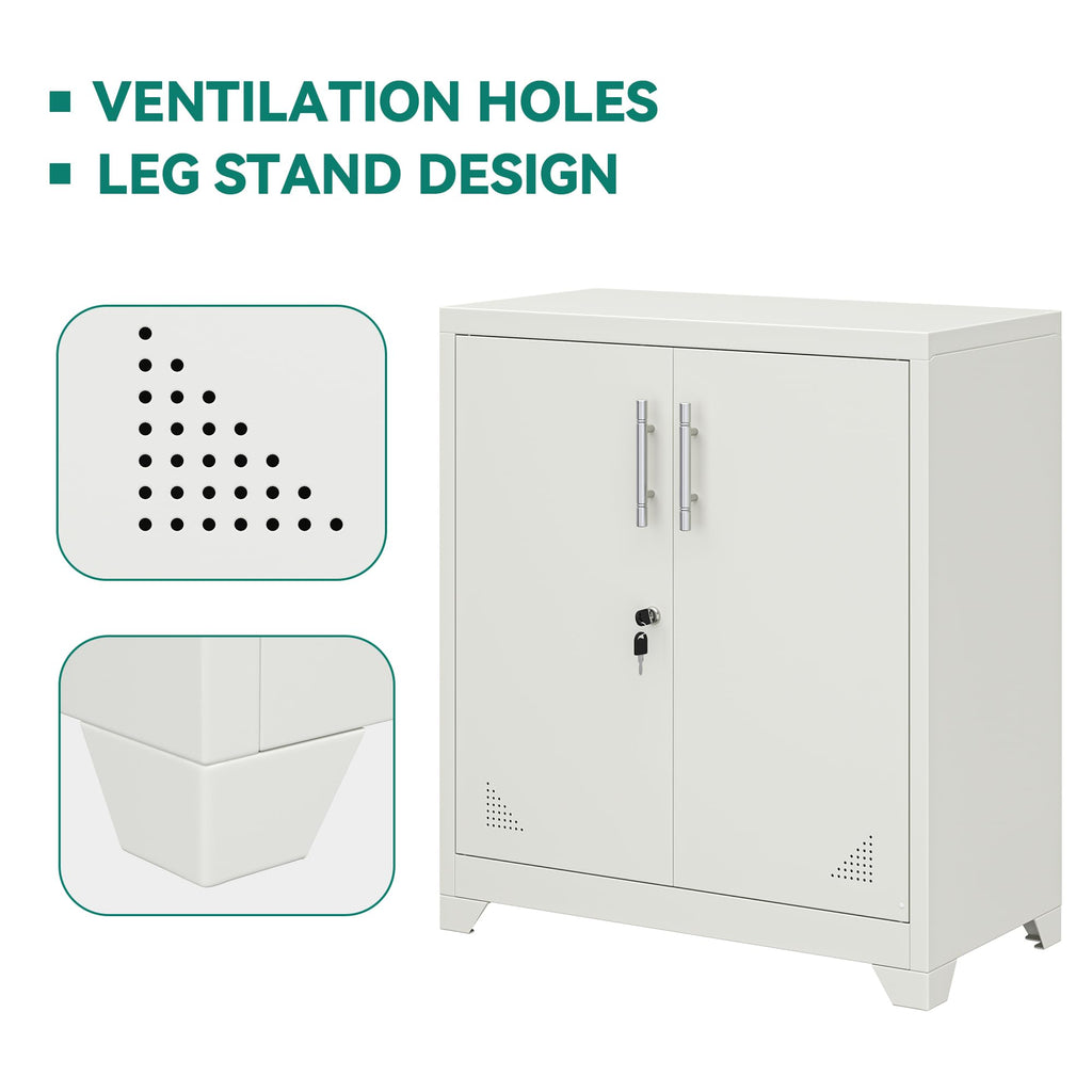 YITAHOME Office Storage Cabinet, Metal Office Storage Cupboard with 2 Adjustable Shelves - image 4
