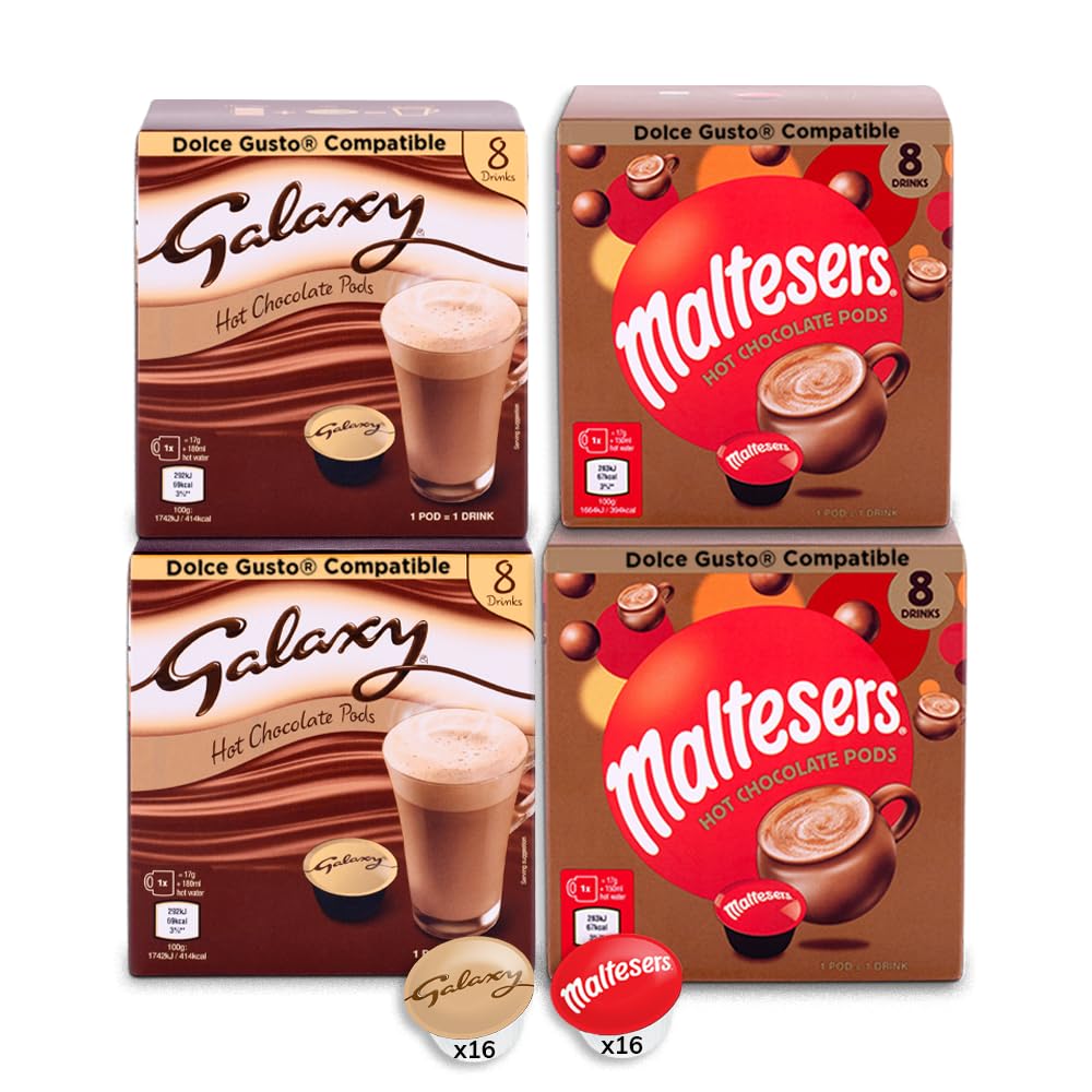 Galaxy & Maltesers Hot Chocolate Pods | Dolce Gusto Compatible – 32 Pack