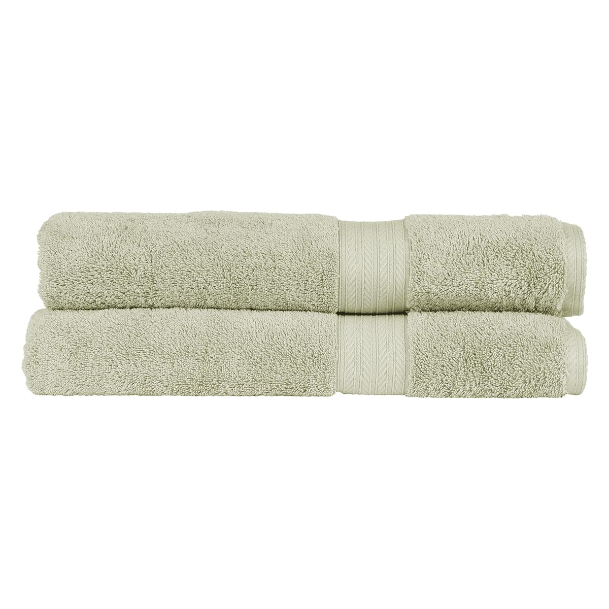 Christy Renaissance 2 Bath Sheets Set | Thyme Green | 100% Egyptian Cotton Pile | Luxuriously Soft and Super Absorbent | 675 GSM - image 1