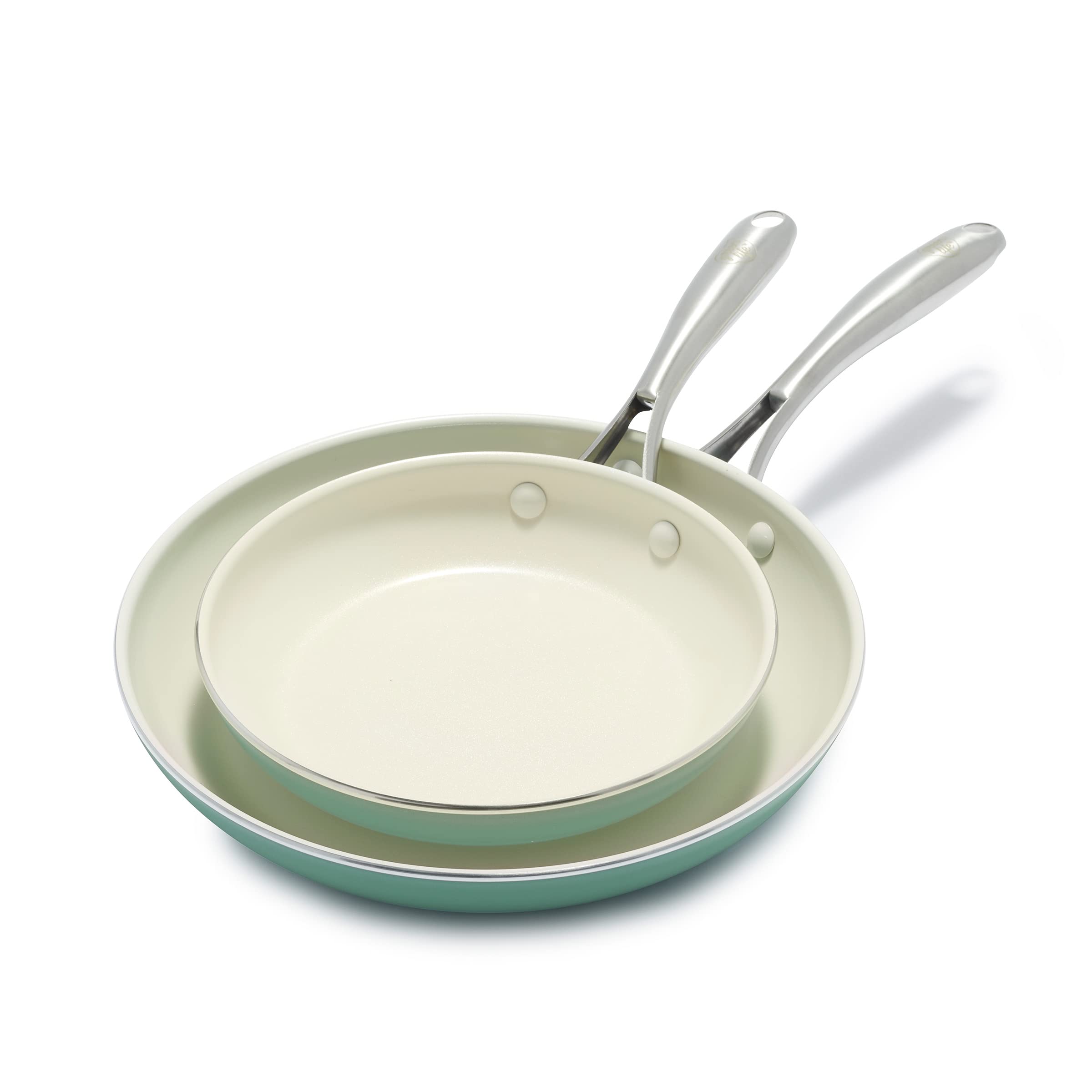 GreenLife Artizan Ceramic Non-Stick Frying Pan Set | 20cm & 26cm Turquoise