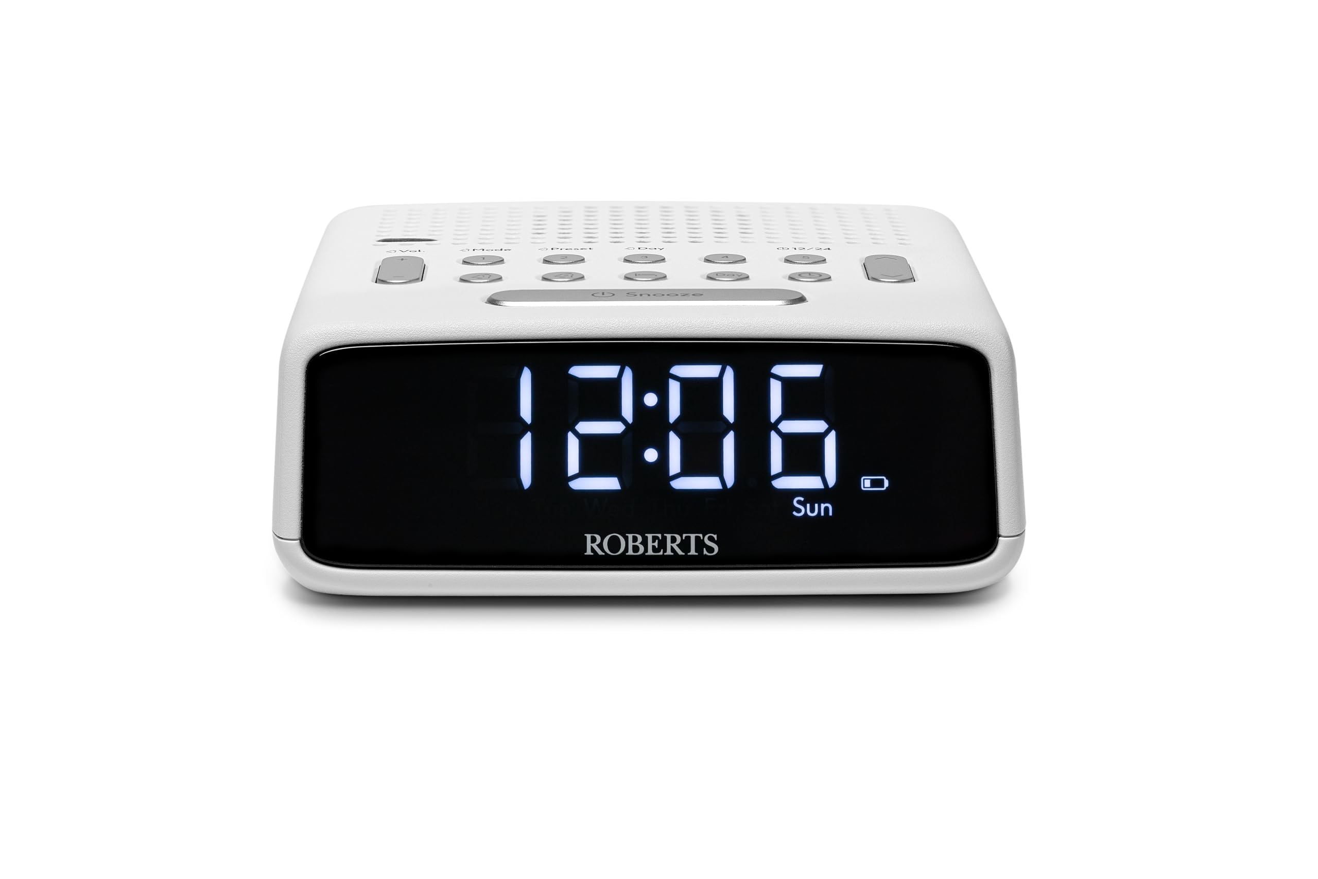 Roberts Ortus FM Digital Clock Radio with Dual Alarms - White
