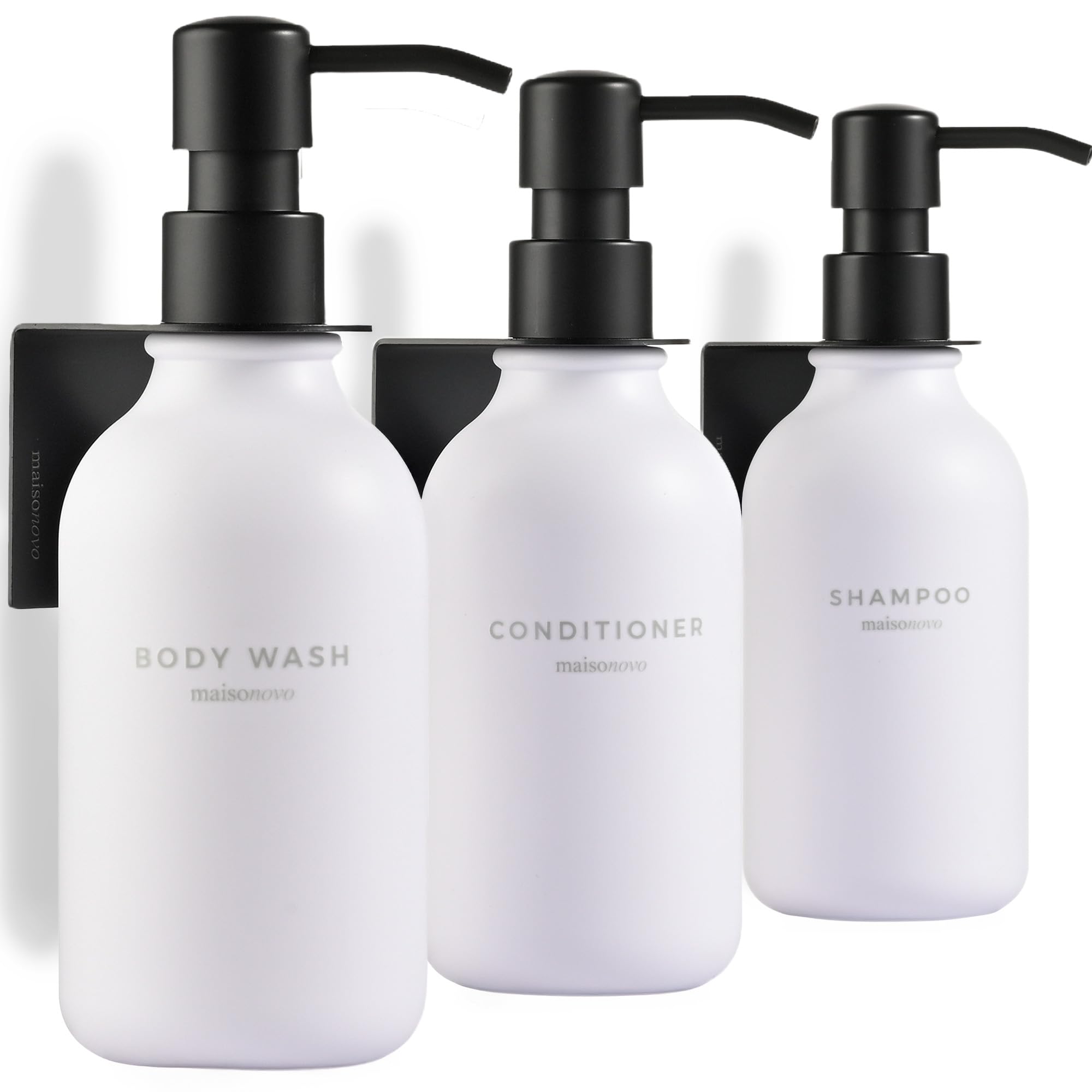 MaisoNovo Wall Mounted Shower Soap Dispenser - 3 Pack White 500ml Bottles