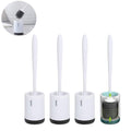 MEKEET Silicone Toilet Brush and Holder Set - 3 Pack, White TPR Bristles