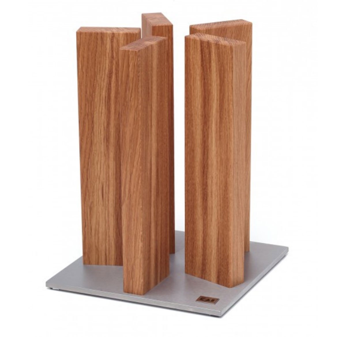 Kai Stonehenge Magnetic Knife Block – Oak & Stainless Steel, 10 Slot