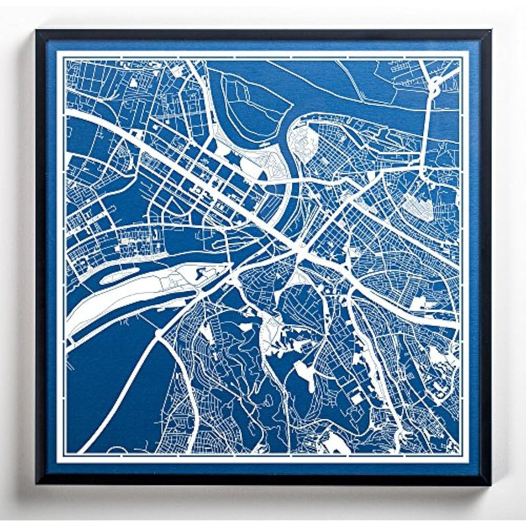 Belgrade City Map – Laser Cut Paper Art Wall Decor 30x30cm