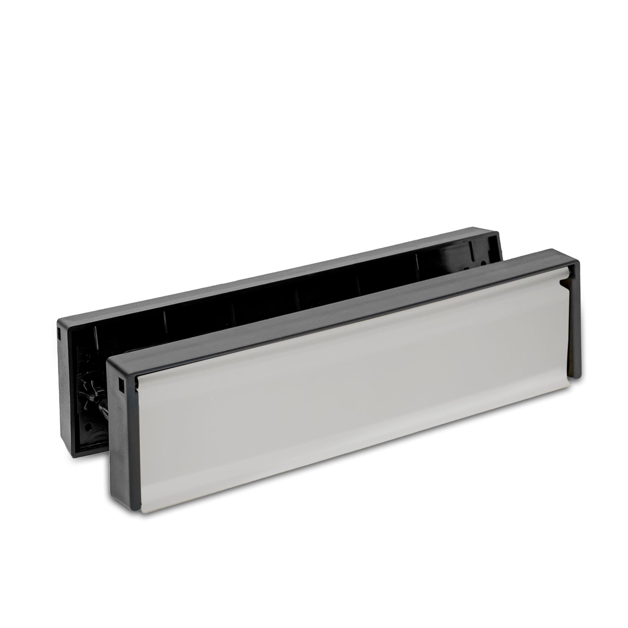Home Secure 12" UPVC Door Letterbox – Silver Telescopic Letterplate