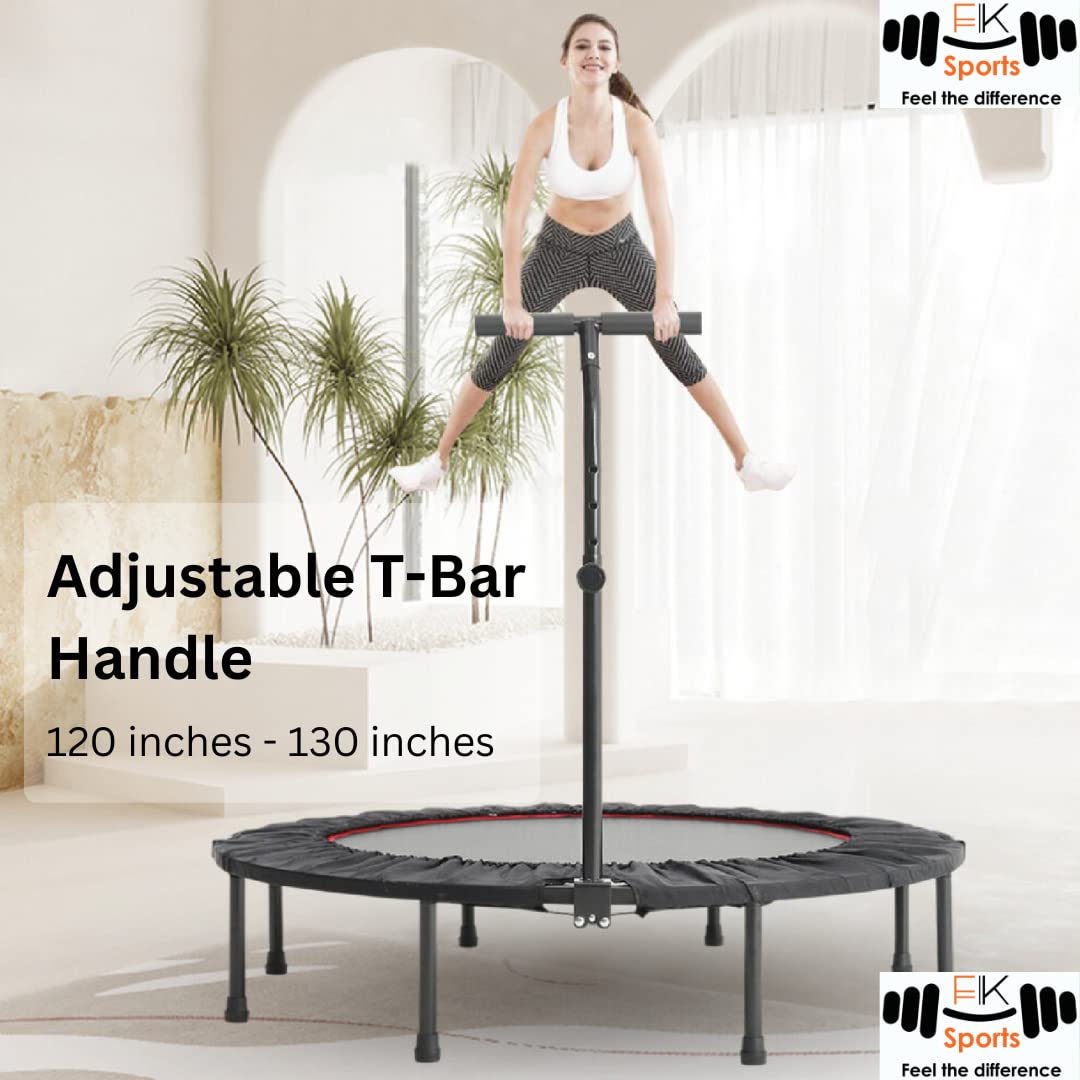 FK Sports 40" Foldable Fitness Rebounder Trampoline with T-Bar Handle
