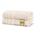 Rapport Home 2-Pack Linear Hand Towels | 50x85cm 100% Cotton 500GSM | Absorbent & Soft Bathroom Towel Set | Oeko-Tex Certified | Ivory Cream - image 1