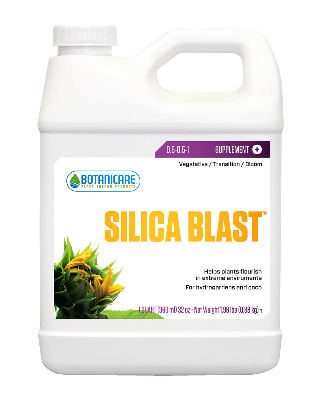 Botanicare Silica Blast Plant Supplement - 0-0-0.5 Hydroponic Nutrients, 1 qt