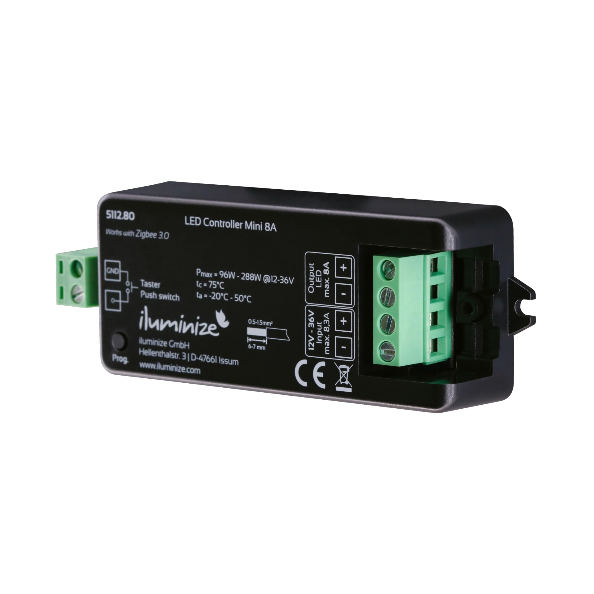 iluminize Zigbee 3.0 LED Controller | 8A Dimmer for White LEDs