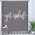 Eleroye Get Naked Shower Curtain – 72x72 Grey Fabric Bathroom Decor