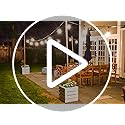 Spacelumen 49FT Outdoor String Lights | 16 S14 LED Bulbs | IP65 Waterproof