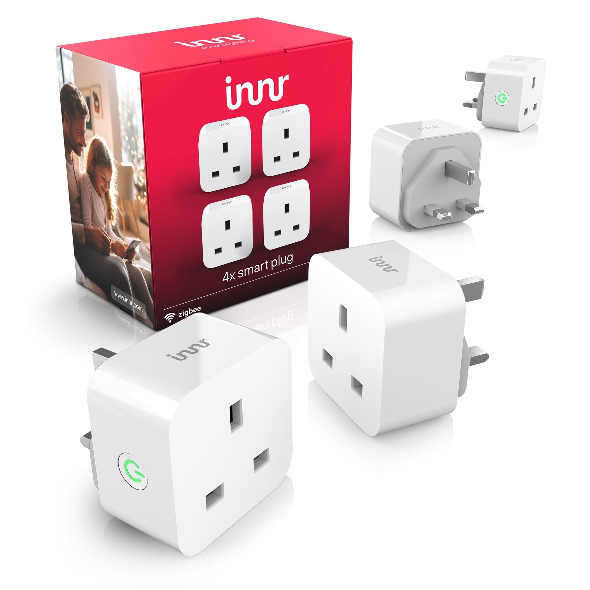 Innr Zigbee Smart Plug with Power Monitoring & Repeater – 4-Pack