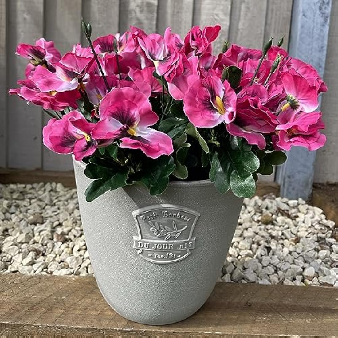 Garden 365 UV Resistant Artificial Pansy Flowers – 5 Pack Pink