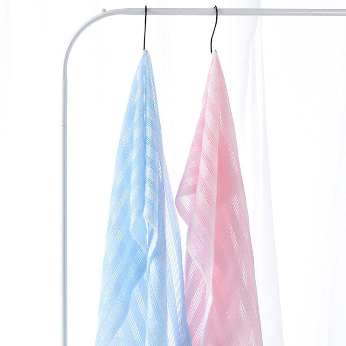 Japanese Exfoliating Shower Towel 4-Pack - Strong Exfoliation Back Scrubber for Dead Skin, Antibacterial Nylon Mesh Washcloth - image 5