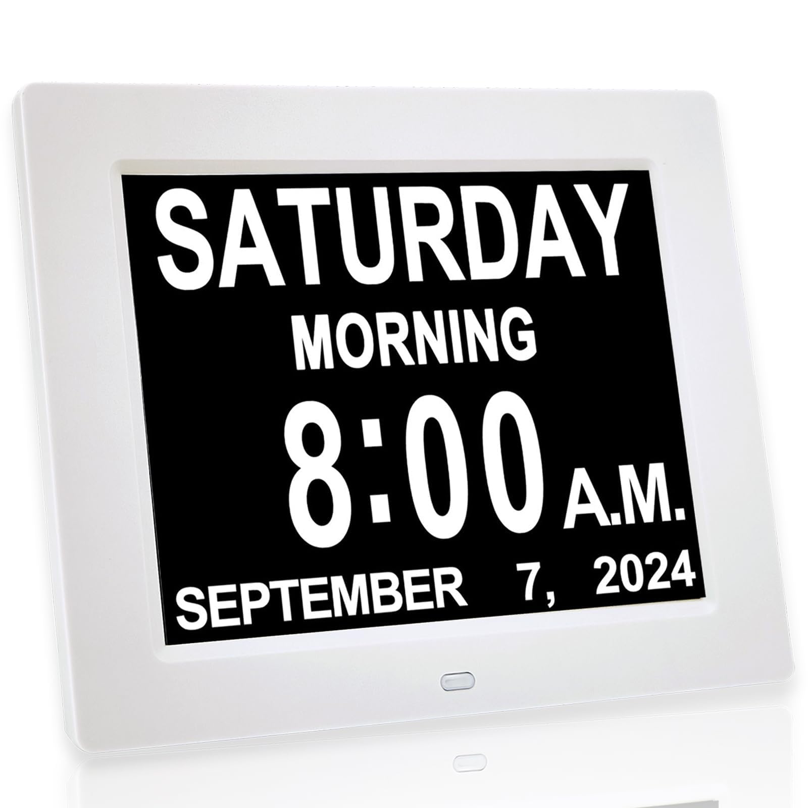 Yuanzeco 8 Inch Digital Calendar Day Clock for Elderly | 15 Alarm Options