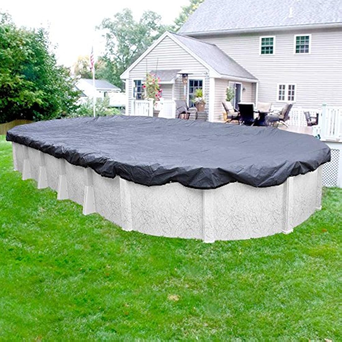 Robelle Premier Winter Pool Cover – 16x25 ft Oval Above Ground Pool