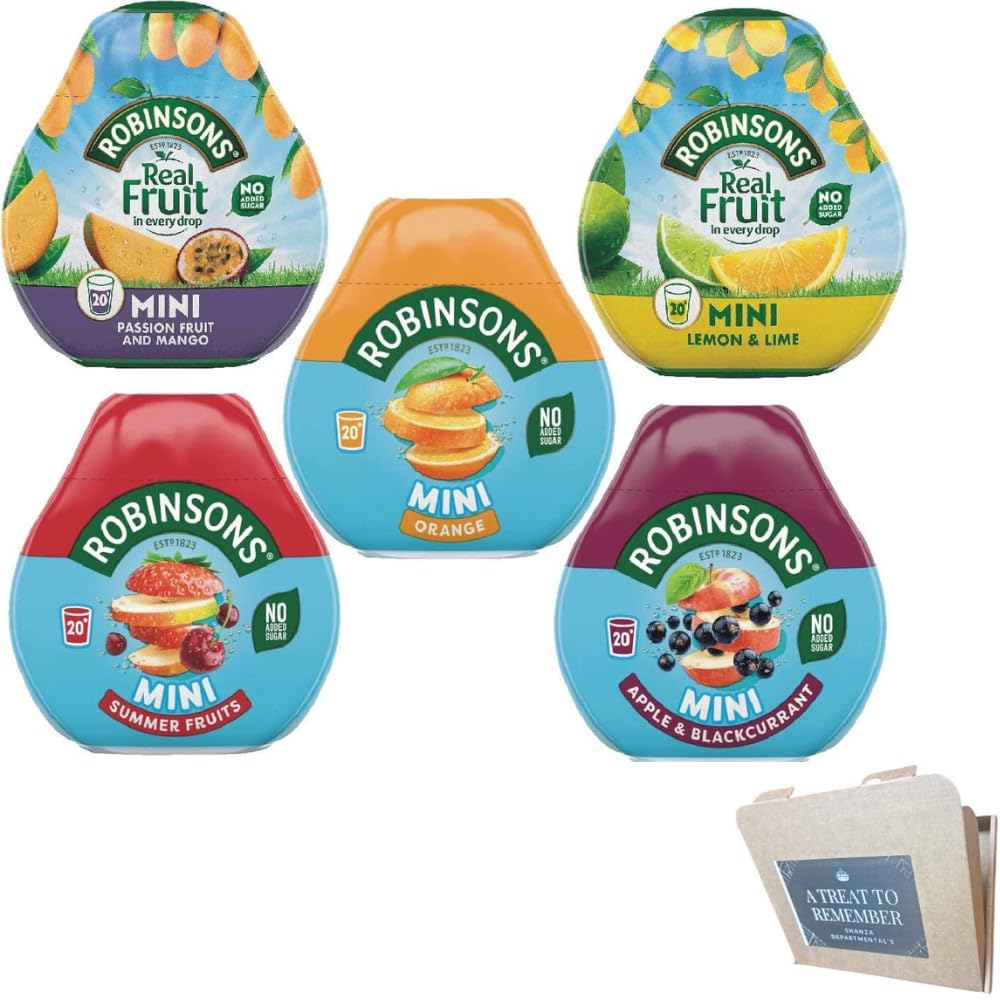 Robinsons Squash'd Mini Fruit Squash 5-Flavour Pack - No Added Sugar