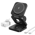 KU XIU 3-in-1 Foldable Magnetic Wireless Charging Station for iPhone