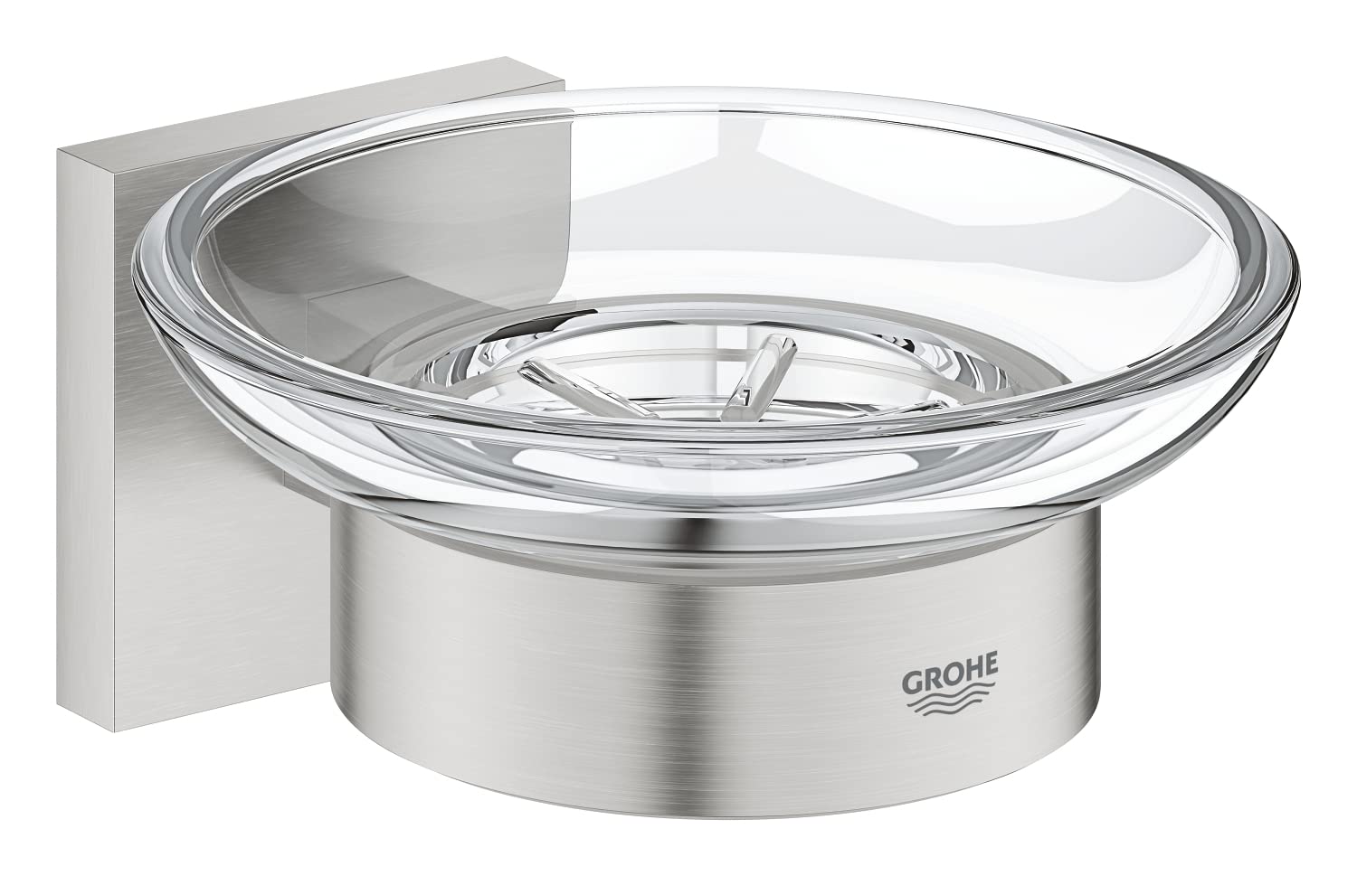 GROHE Start Cube Soap Dish with Holder – Wall Mounted Glass & Metal