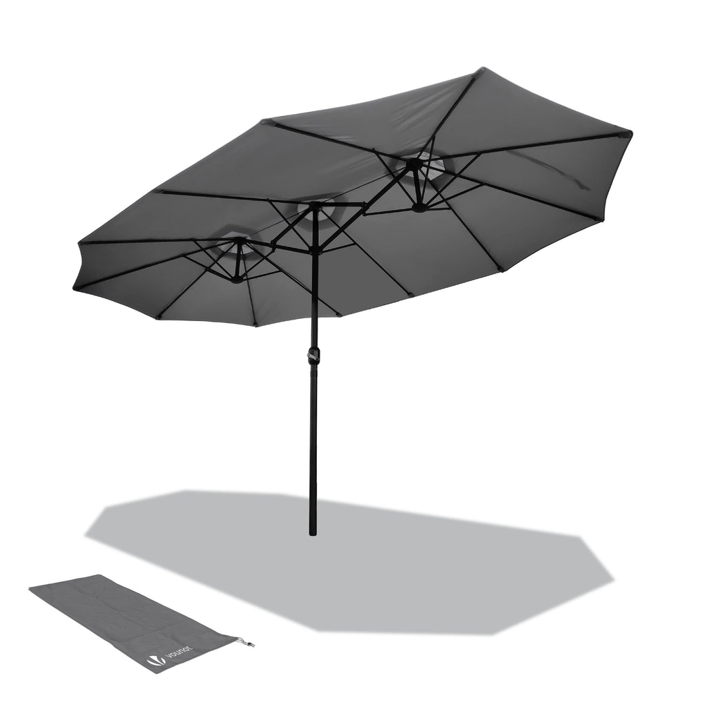 VOUNOT 4.6m Double Garden Parasol | Large Rectangular Patio Umbrella