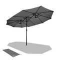 VOUNOT 4.6m Double Garden Parasol | Large Rectangular Patio Umbrella