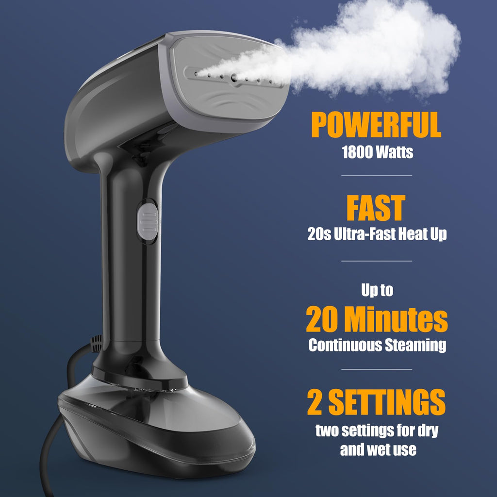 Jolof Store Handheld Fabric Steamer – 1800W Ceramic 2-in-1 Iron