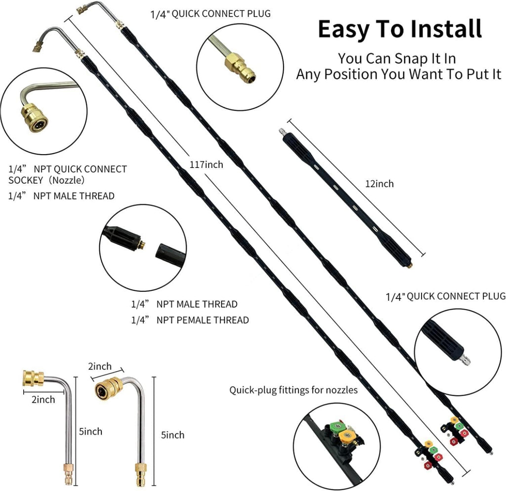 Jolof Store Pressure Washer Extension Wand - 9 Pack Gutter Cleaning Tools